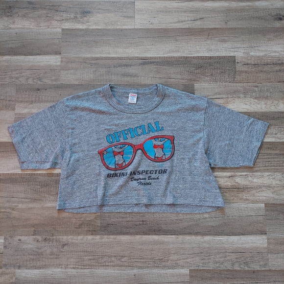 Vintage Daytona Beach Florida Cropped Tee Small Medium - Picture 2 of 10